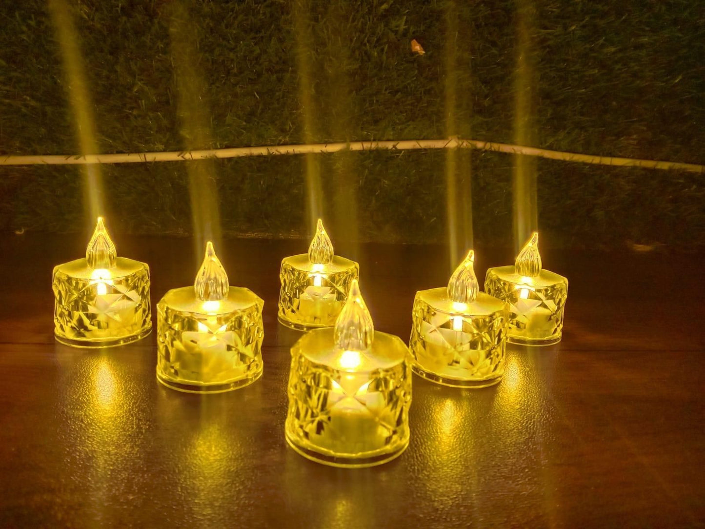 Flameless and Smokeless Decorative Crystal Candles (4 Pieces)